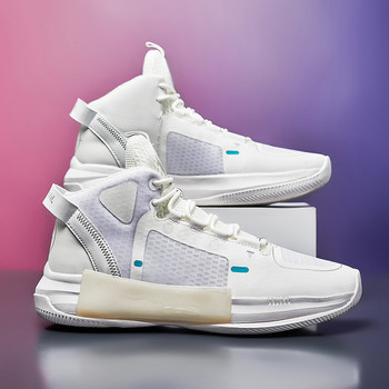 Unisex Λευκά Παπούτσια Μπάσκετ Ανδρικά Αναπνεύσιμα Outdoor AntiShock Ογκώδη Αθλητικά Παπούτσια Μπάσκετ Γυναικεία παπούτσια γυμναστικής υψηλής ποιότητας