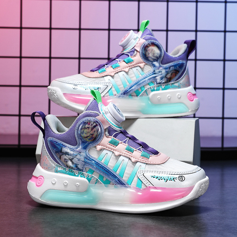 Bērnu basketbola apavi Jaunas zēnu kedas Modes elpojoši neslīdoši meiteņu augstas kvalitātes basketbola apavi 30-39 izmērs