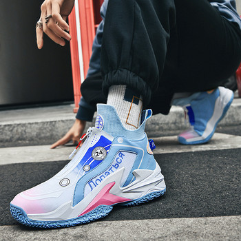 Модни цветове Унисекс баскетболни маратонки Мъжки дамски баскетболни обувки с платформа с цип Висококачествени дишащи мъжки маратонки