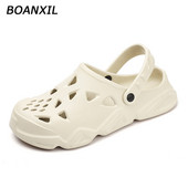BOANXIL Vīriešu elpojošas čības Ikdienas Simts koka tupelēm Kurpes Baltas Čības Vasaras Vīriešu Dārza Kurpes Vīriešu Pludmales Sandales