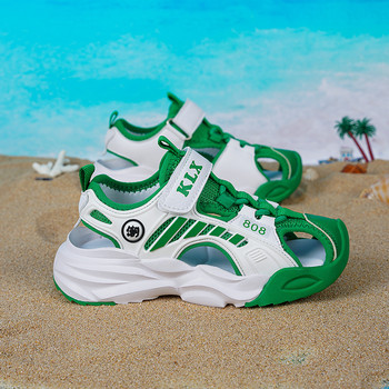 Нови детски сандали Летни плажни водни детски сандали Модни обувки Удобни нехлъзгащи се засенчващи кожени обувки за момчета и момичета На открито