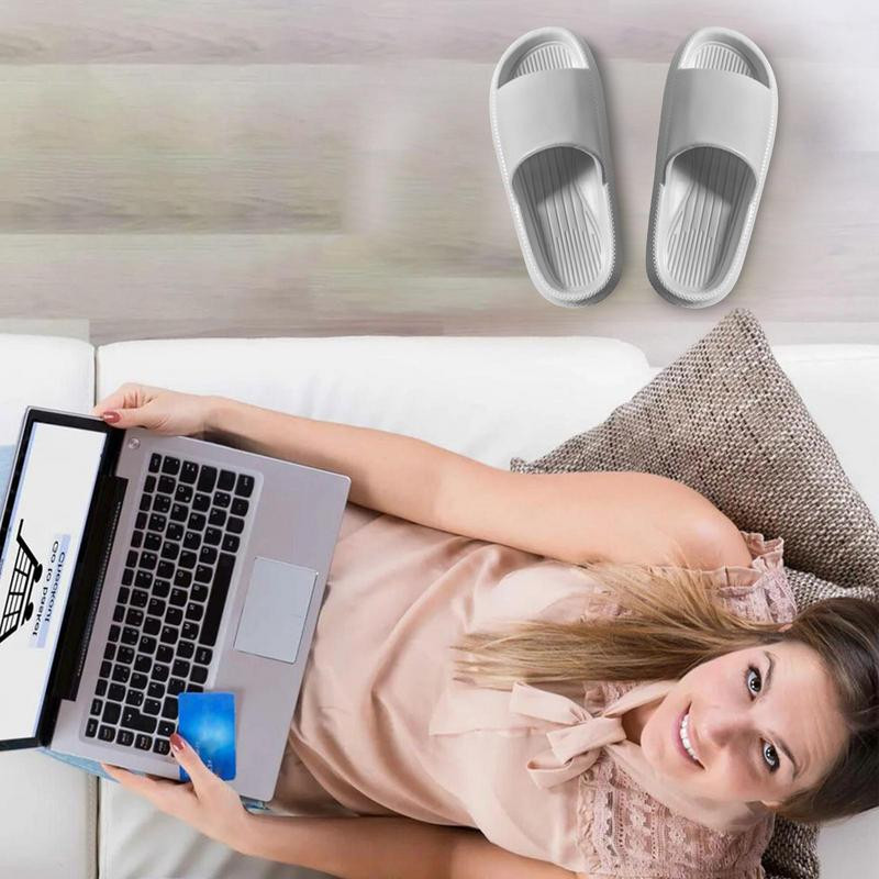 Pagalvės šlepetės Lengvos pagalvės šlepetės moterims ir vyrams, ypač patogios, paminkštintos storu padu pagalvės šlepetėmis