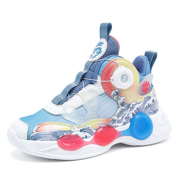 Детски баскетболни обувки Удобна здрава опаковка Неплъзгащи се Устойчиви на износване Еластични спортни обувки Дишащи