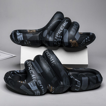 Мъжки чехли 2023 EVA плажни сандали Мъжки летни пързалки на открито Нехлъзгащи се домашни обувки за баня Удобни меки леки мулета