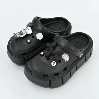 Fashion Charms Clog Shoes Външни дамски чехли Дебела подметка Висококачествени кръстосани летни сандали за момичета
