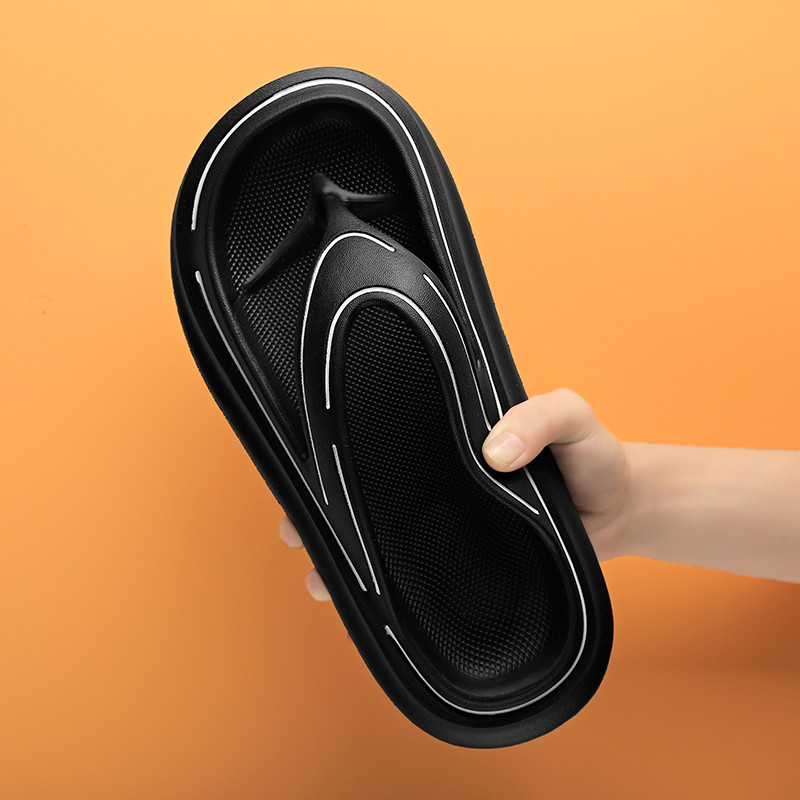 Vastag alsó nyári tanga papucsok kültéri papucsok csúszdák strandszandálok EVA csúszásmentes női pár papucsok menő férfi cipők