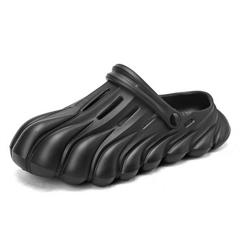 Готини спортни сандали Мъжки аква чехли със затворени пръсти Нехлъзгащи се плътни плажни сандали Мъжки бързосъхнещи летни обувки за разходка на улицата