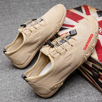 Új tavaszi és nyári hálós horgász könnyű és kényelmes cipő légáteresztő felsőcipő divatos férfi fűzős alkalmi lovaglócipő