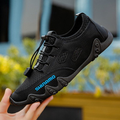 Új tavaszi és nyári hálós horgász könnyű és kényelmes cipő légáteresztő felsőcipő divatos férfi fűzős alkalmi lovaglócipő