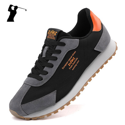 Велурени кожени мъжки спортни обувки за голф платнени зелени кафяви мъжки висококачествени обувки за тренировка за голф неплъзгащи се обувки за джогинг мъжки