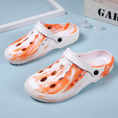 JIEMIAO szandálok Lyukas cipők pár otthoni alkalmi papucsok nyári hollow Out légáteresztő csat terepszínű férfi és női strandlakás