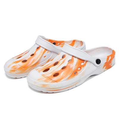 JIEMIAO szandálok Lyukas cipők pár otthoni alkalmi papucsok nyári hollow Out légáteresztő csat terepszínű férfi és női strandlakás