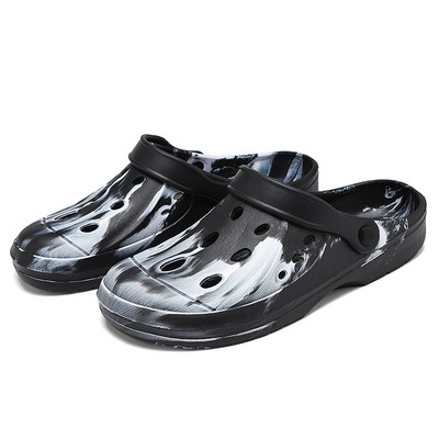 JIEMIAO szandálok Lyukas cipők pár otthoni alkalmi papucsok nyári hollow Out légáteresztő csat terepszínű férfi és női strandlakás