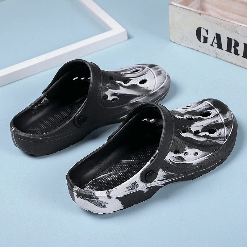 JIEMIAO szandálok Lyukas cipők pár otthoni alkalmi papucsok nyári hollow Out légáteresztő csat terepszínű férfi és női strandlakás