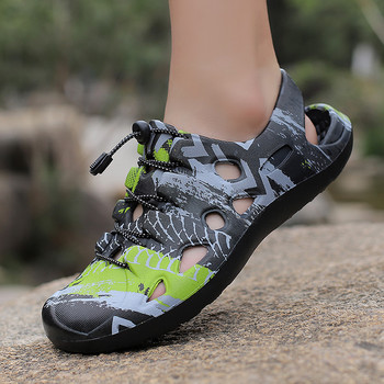 2023 Летни водни обувки Мъжки нехлъзгащи се бързосъхнещи туристически сандали Модни плажни сандали на открито Удобни аква обувки Мъжки Zapatos
