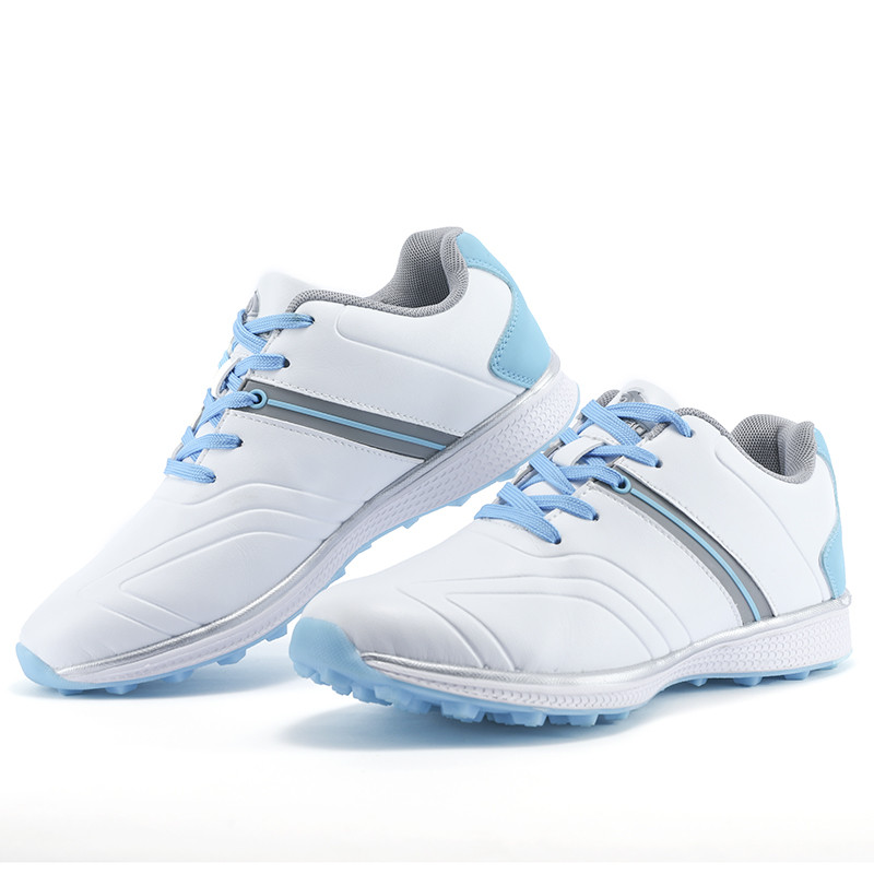 Jauni sieviešu golfa apavi Ūdensnecaurlaidīgi, vieglie sieviešu golfa sporta apavi Rozā zili ērti golfa trenažieri sievietēm