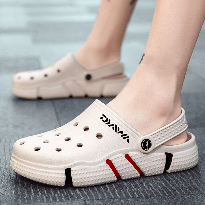 Férfi horgászszandál csúszásmentes könnyű Daiwa nyári szabadtéri sport strandcipő vízálló, légáteresztő gumi horgászpapucs