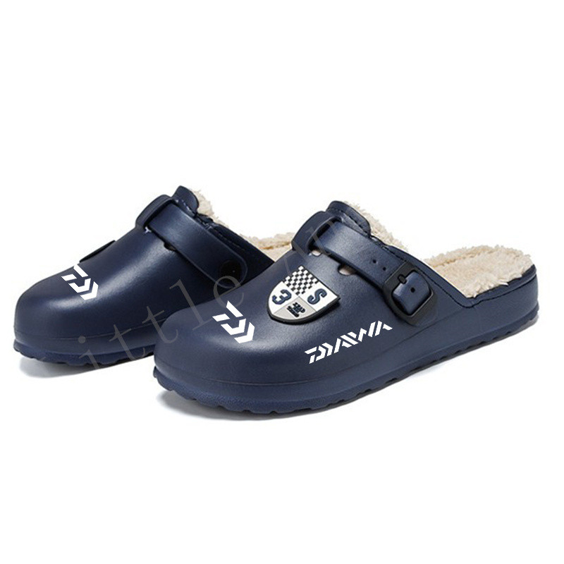 Daiwa Vīriešu ziemas čības PU sandales Siltas iekštelpu apavi Mode āra sports Neslīdošs vīriešu mājas makšķerēšanas čības