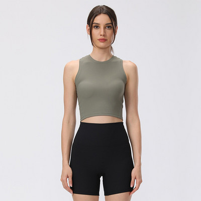 SHINBENE briaunotos Stertch jogos bėgimo liemenės sportinės treniruoklių salės viršutinės kūno dalies moteriškos, plonos kaklo treniruotės, apkarpytos fitneso viršutinės dalies be paminkštinimo