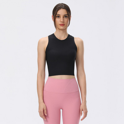 SHINBENE briaunotos Stertch jogos bėgimo liemenės sportinės treniruoklių salės viršutinės kūno dalies moteriškos, plonos kaklo treniruotės, apkarpytos fitneso viršutinės dalies be paminkštinimo