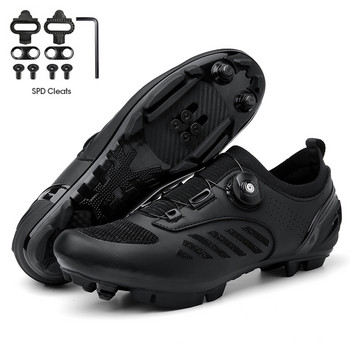 Мъжки обувки за колоездене MTB SPD Cleats за Shimano Дишащи скоростни маратонки за шосеен велосипед Състезателни дамски обувки за планински велосипед с плосък педал