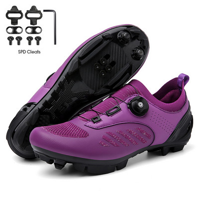 Vyriški dviračių batai MTB SPD apkabos, skirtos Shimano kvėpuojantiems greitaeigiams plento sportbačiams Lenktyniniams moteriškiems kalnų dviračių batams su plokščiu pedalu