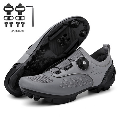 Vyriški dviračių batai MTB SPD apkabos, skirtos Shimano kvėpuojantiems greitaeigiams plento sportbačiams Lenktyniniams moteriškiems kalnų dviračių batams su plokščiu pedalu