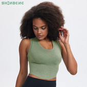 SHINBENE Laisvalaikis Lengvas Smooth Feel Sportas, Fitnesas, Moterų viršutinės prakaito sportinės treniruotės sporto salės bėgimo liemenė