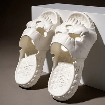 Ανδρικές παντόφλες καλοκαιρινής εξατομικευμένης σχεδίασης κρανίου 2023 Γυναικεία σανδάλια για το σπίτι Εσωτερικό μπάνιο Αντιολισθητικές Παντόφλες για ζευγάρια Επώνυμη παντόφλα