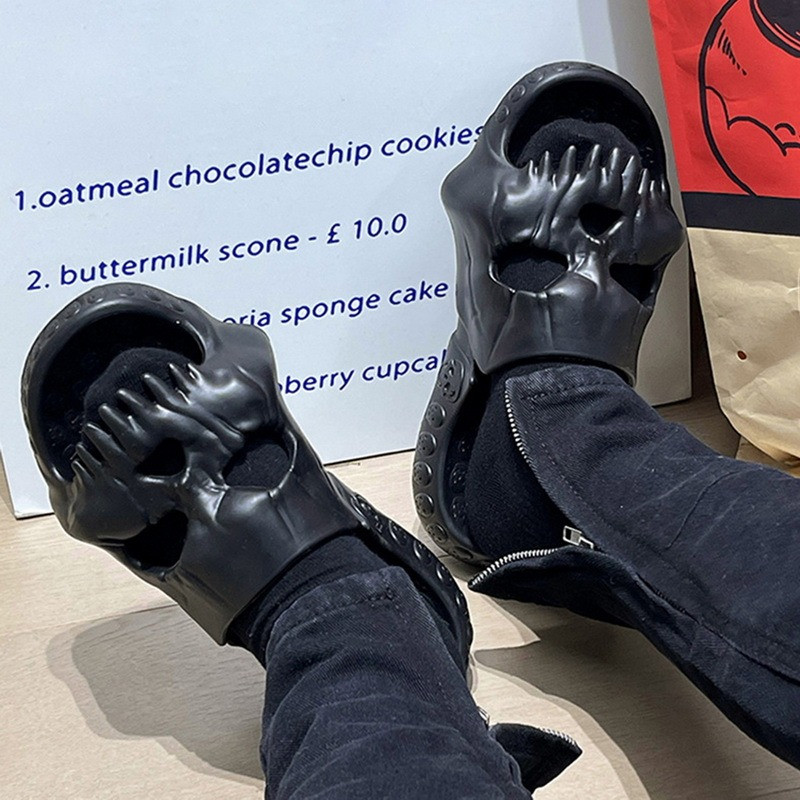 Nove ljetne personalizirane slajdove u obliku lubanje za žene, muškarce, meke EVA papuče, ravne uniseks sandale za plažu, ležerne, zabavne japanke za par