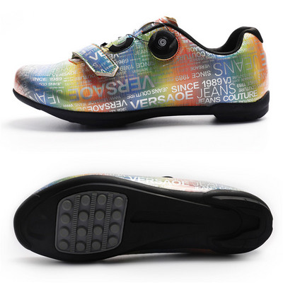Új színes férfi kerékpáros cipők MTB szabadtéri országúti kerékpáros tornacipők férfi önzáró Cleat Mountain férfi gyorsasági kerékpáros cipők Triatlon
