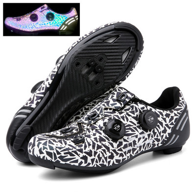 Férfi Női Kerékpáros Cipők sapatilha ciclismo mtb Országúti kerékpáros tornacipők Luminous kerékpáros cipők kapcsok cipők SPD Mountain Racing cipők