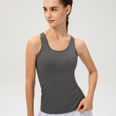 Ujjatlan sport jóga póló futó felső tank női fitnesz blúz póló edzéshez Racerback Active Tops Női edzőmellény