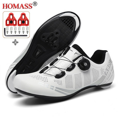 2022 Cleat Flat Road Bike Cipők Dirt Férfi Sport Kerékpáros Cipők Fitness Spinning Kerékpáros Cipők Női SPD Triatlon MTB edzőcipők