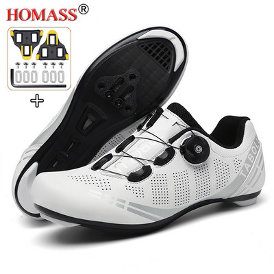 2022 Cleat Flat Road Bike Cipők Dirt Férfi Sport Kerékpáros Cipők Fitness Spinning Kerékpáros Cipők Női SPD Triatlon MTB edzőcipők