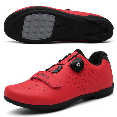 2022 Cleat Flat Road Bike Cipők Dirt Férfi Sport Kerékpáros Cipők Fitness Spinning Kerékpáros Cipők Női SPD Triatlon MTB edzőcipők