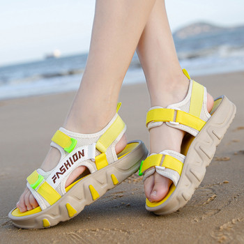 Горещи разпродажби Лятна мода Жълти плажни сандали Мъжки сандали с дишаща платформа Неплъзгащи се Мъжки удобни дамски сандали Сандалии