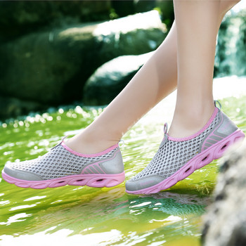 Розови боси туристически обувки Дамски Дамски аква обувки Външни дишащи плажни леки бързосъхнещи газене Спорт Воден къмпинг