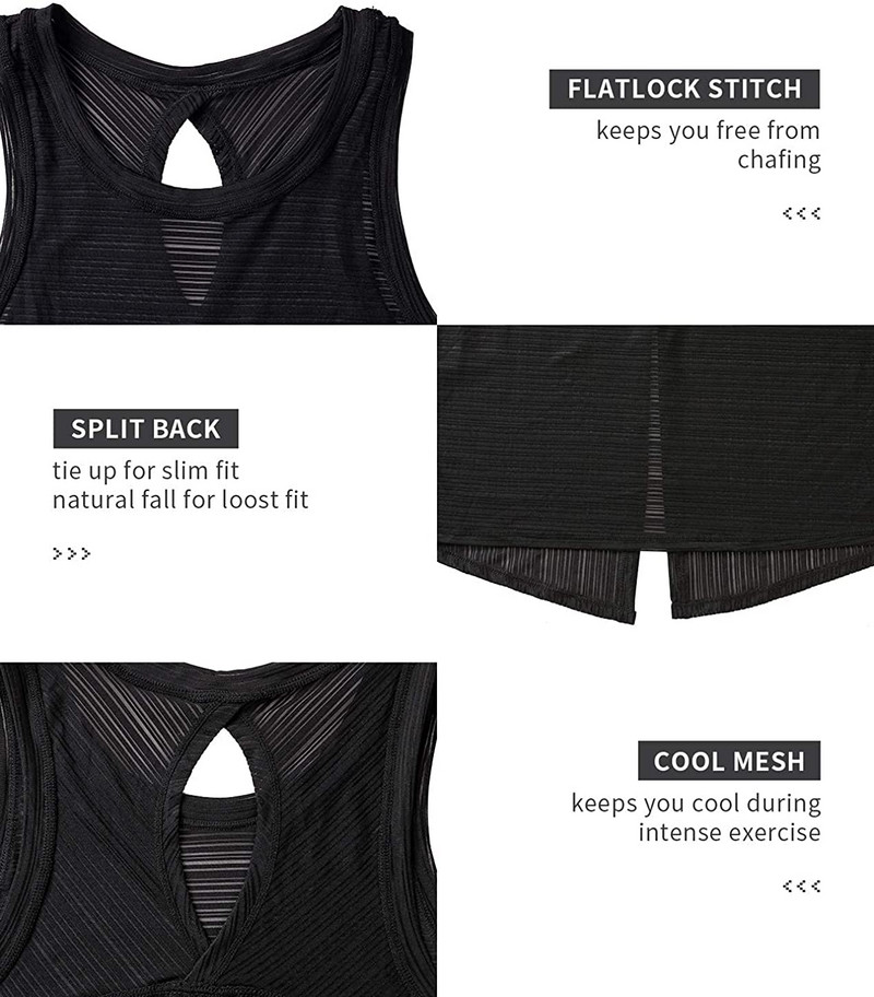 Charmleaks ženske sportske majice s okruglim ovratnikom Jednobojne mekane majice bez rukava Dizajn s podijeljenim leđima Prozračna sportska odjeća