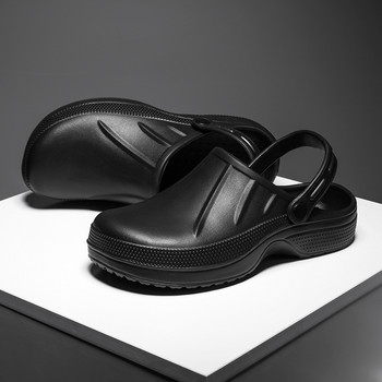 Черни летни сабо за мъже Болнични лекарски чехли на платформа Неплъзгащи се мъжки градински ежедневни плажни сандали Обувки за готвач Обувки за медицинска сестра