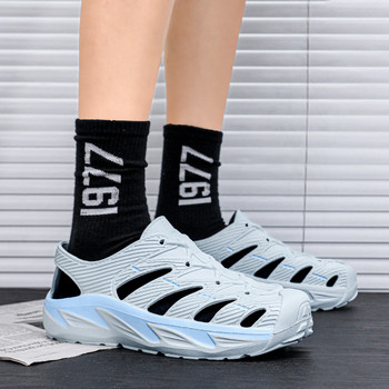 Модни летни плажни сандали Чехли с дебела подметка Водоустойчиви 5CM меки подметки Градински обувки Неплъзгащи се домашни сандали Джапанки за мъже