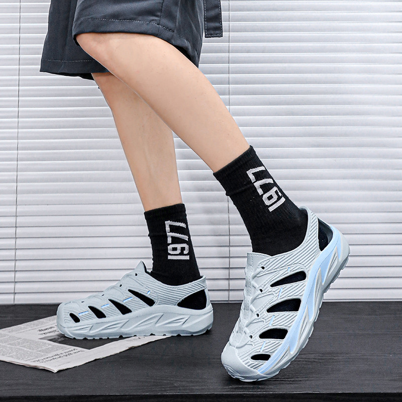 Modes vasaras pludmales sandales biezas zoles čības ūdensnecaurlaidīgas 5cm mīkstas zoles dārza apavi pret slīdēšanu mājas sandales Flip Flops vīriešiem