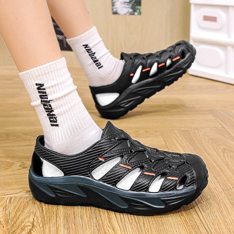 Modes vasaras pludmales sandales biezas zoles čības ūdensnecaurlaidīgas 5cm mīkstas zoles dārza apavi pret slīdēšanu mājas sandales Flip Flops vīriešiem