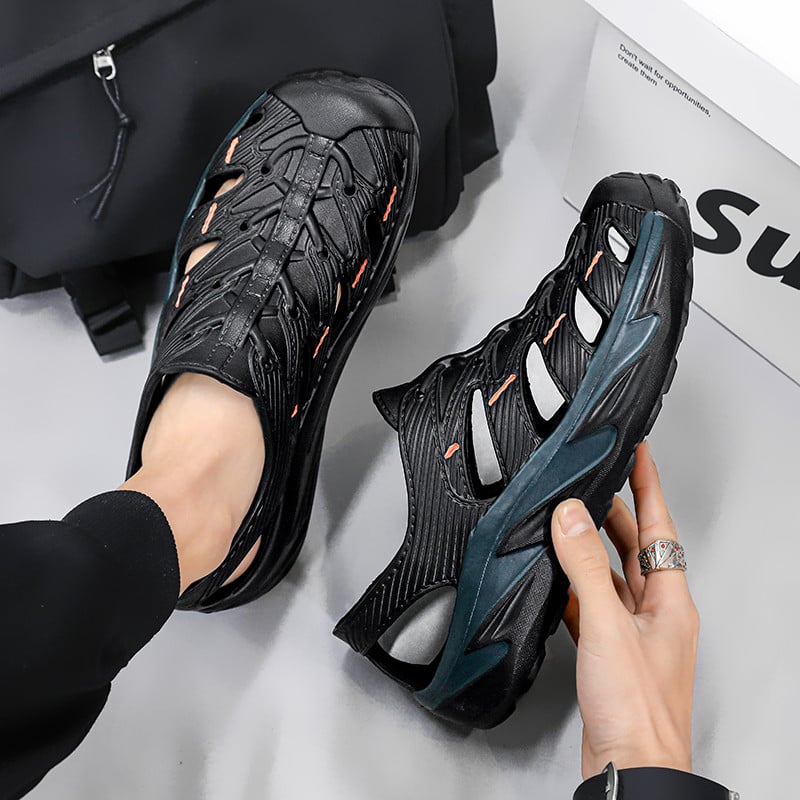 Modes vasaras pludmales sandales biezas zoles čības ūdensnecaurlaidīgas 5cm mīkstas zoles dārza apavi pret slīdēšanu mājas sandales Flip Flops vīriešiem