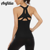 Anfilia naiste treeningsärgi varrukateta spordivest võrkkangast risti lahtise seljaga sportlik joogasärk