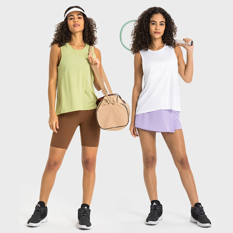 SHINBENENc új női nyári légáteresztő hálós termék hasított laza sportmellény Női sport fitnesz jóga felső