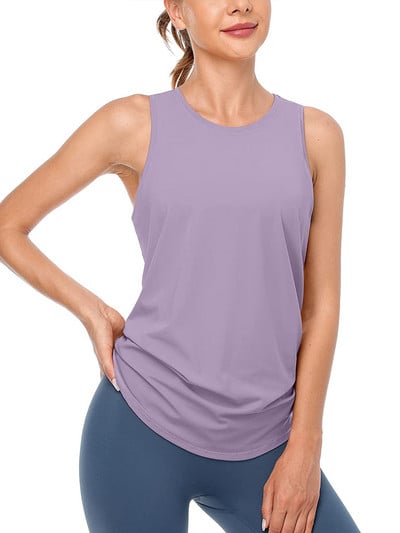 Charmleaks Ženska sportska majica Odjeća za jogu, majice bez rukava, otvorenih leđa Široke majice za vježbanje, Odjeća za trčanje bez rukava