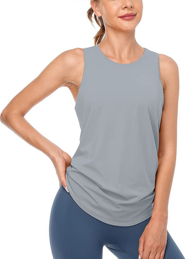 Charmleaks Ženska sportska majica Odjeća za jogu, majice bez rukava, otvorenih leđa Široke majice za vježbanje, Odjeća za trčanje bez rukava