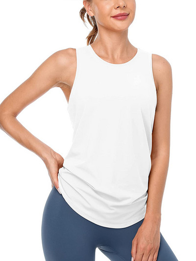 Charmleaks Ženska sportska majica Odjeća za jogu, majice bez rukava, otvorenih leđa Široke majice za vježbanje, Odjeća za trčanje bez rukava