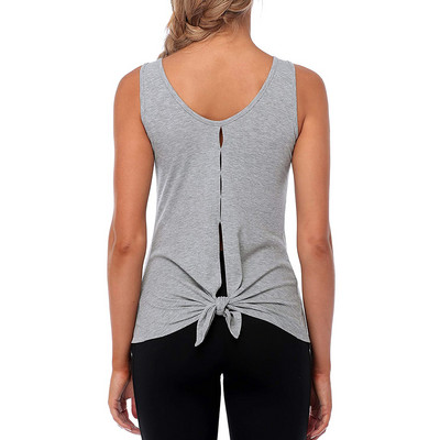 Charmo ženski sportski prsluk bez rukava Prsluk za trčanje s širokim izrezom Kamizol na vezanje na leđima Aktivna majica bez rukava Top za spavanje na otvorenom